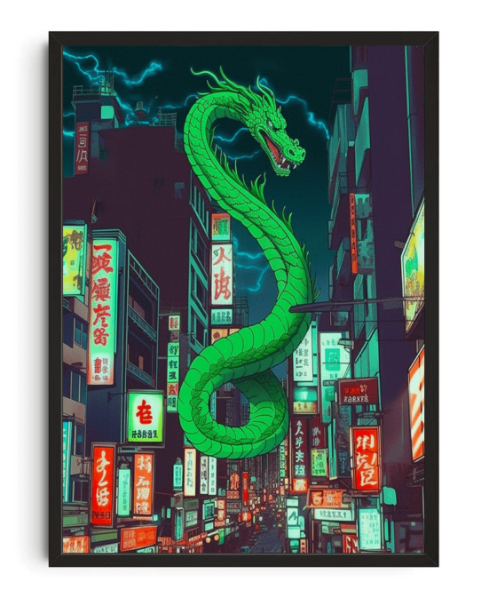 Dragon In Tokyo Framed Art Print