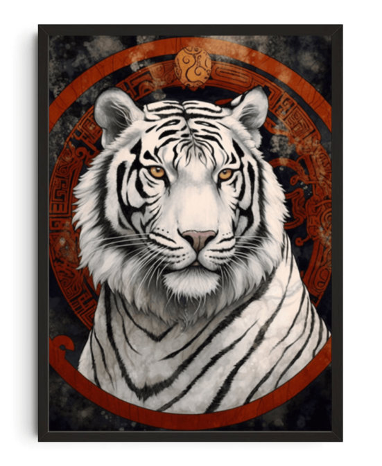 White Tiger Framed Art Print