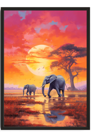 Elephants wall art