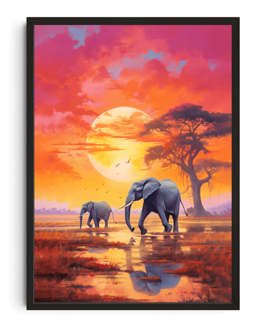 Elephants wall art