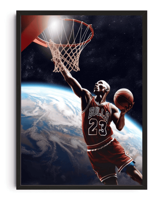 Michael Jordan Space Dunk Framed Art Print