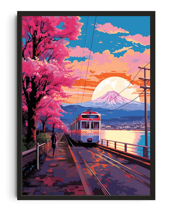 Train to Mount Fuji Art