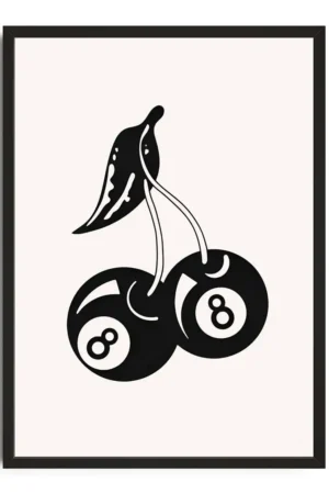 8 Ball Cherry Print