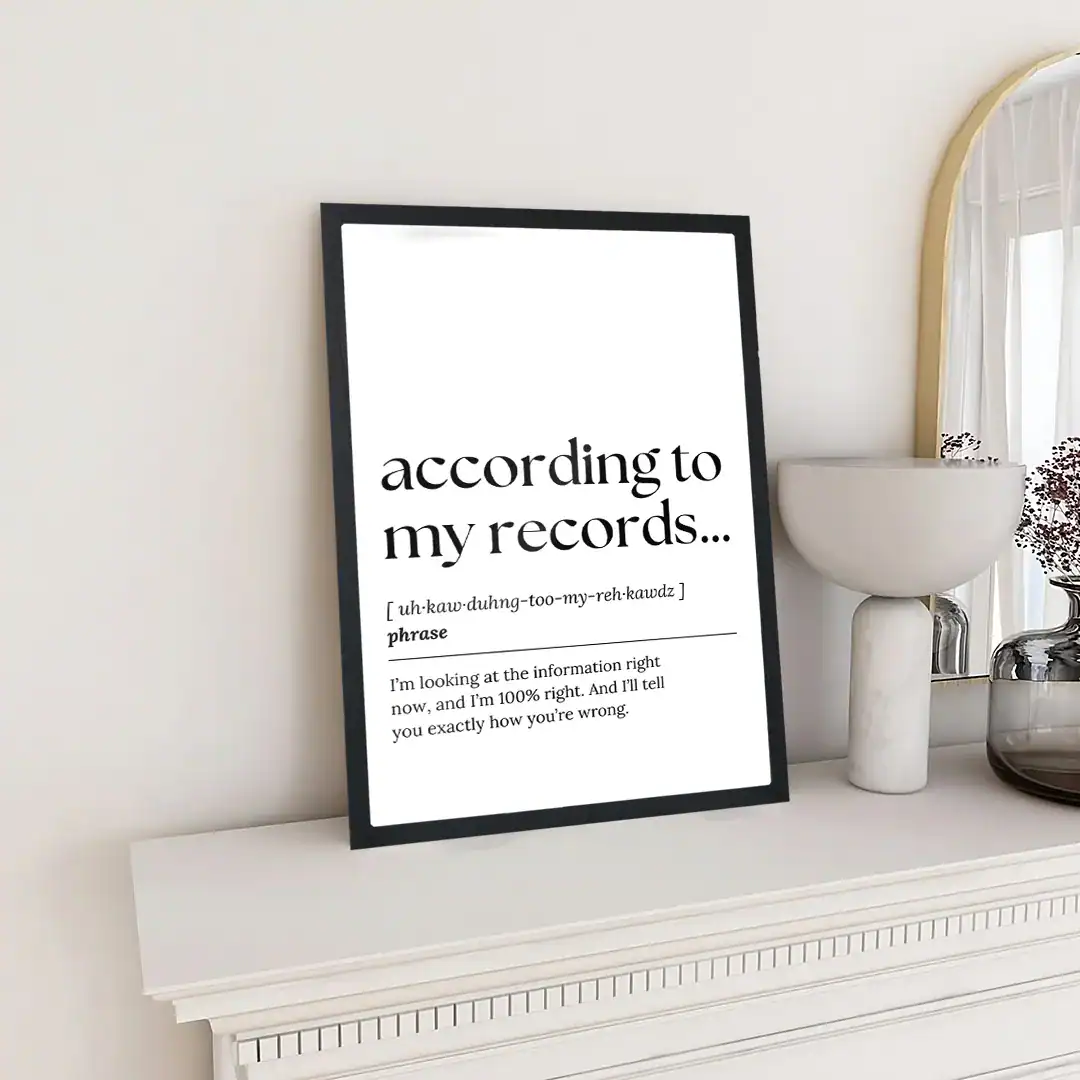 According To My Records Print - Image 2