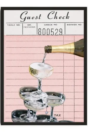 Champagne Party Guest Check Print