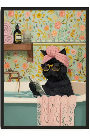 Chic Black Cat Relaxation