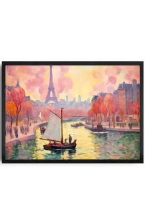 Dreamy Pink Paris Scene Artwork