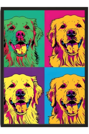 Golden Retriever Warhol Style Grid