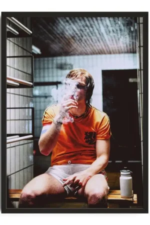 Johan Cruyff Smoking Poster