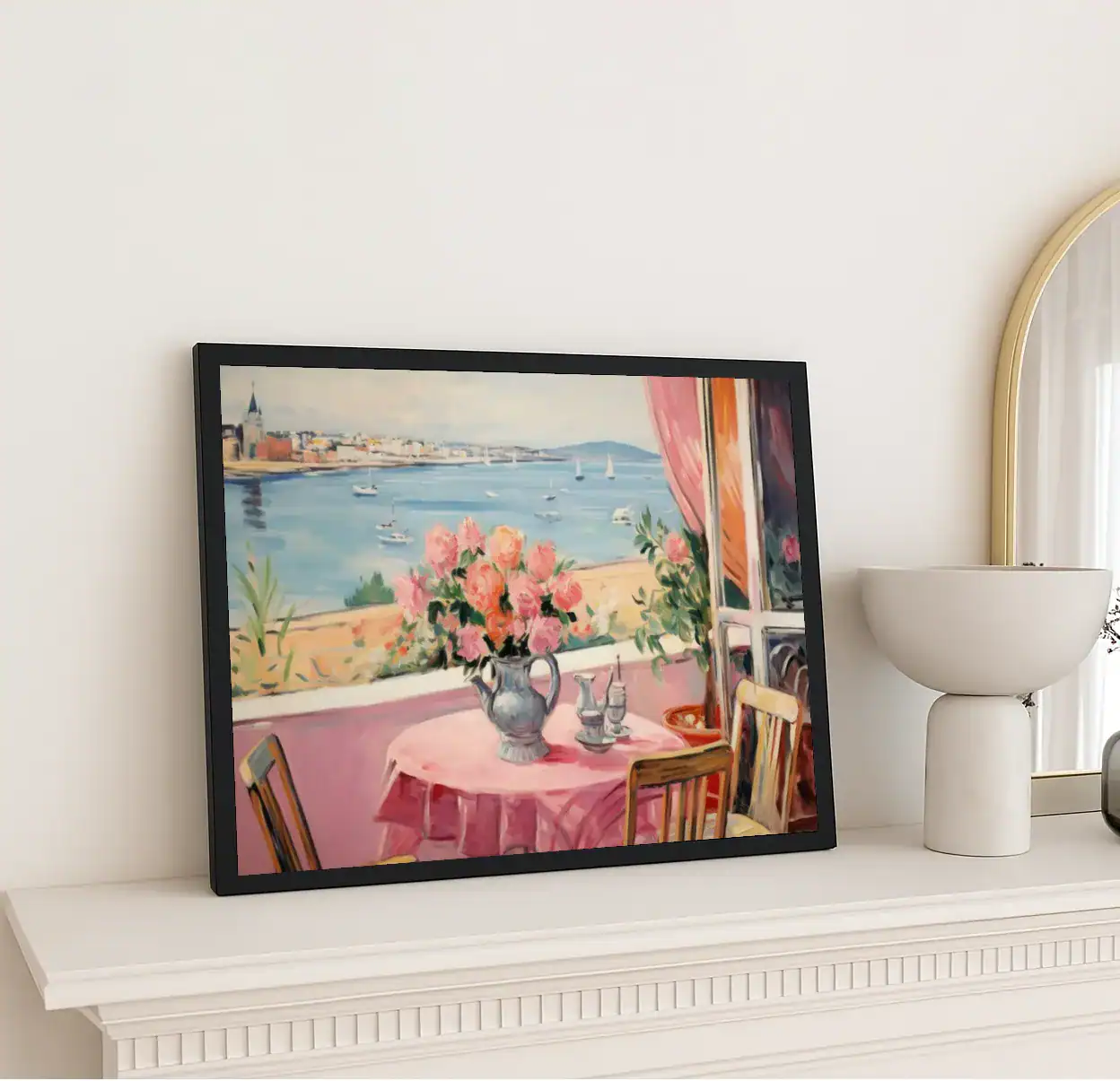 Pastel Vintage Seaside Table Artwork - Image 2