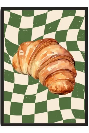 Retro Croissant Poster