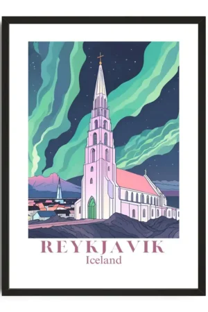 Reykjavik Travel Poster