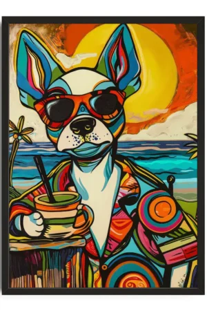 Vibrant Dog Sunset Sip