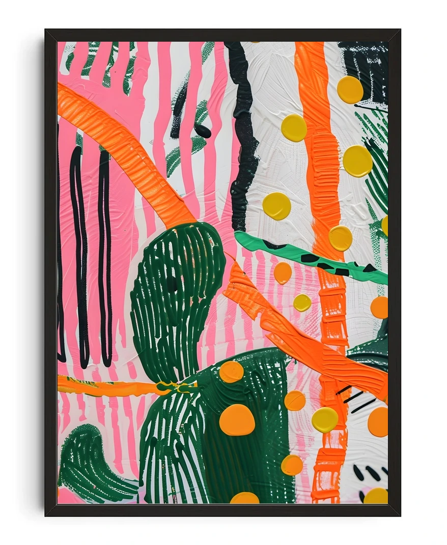Impasto Dots Abstract Print