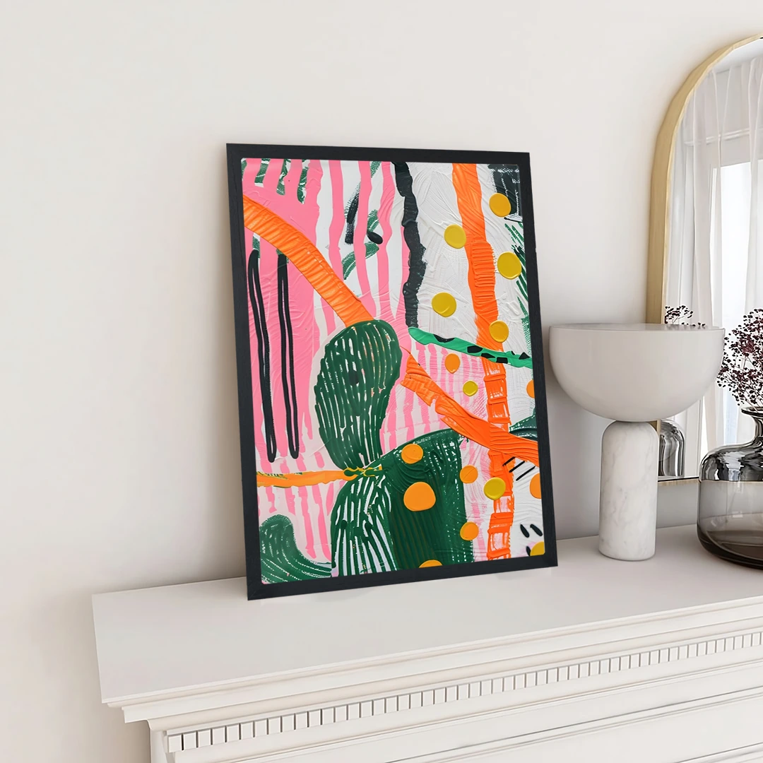 Impasto Dots Abstract Print - Image 2