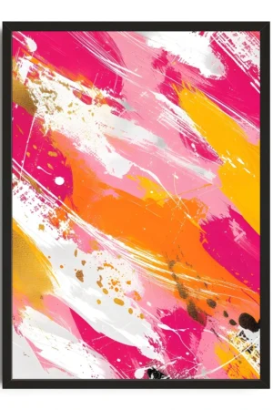Magenta Gold Abstract Print
