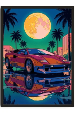 Moonlit Countach Illustration