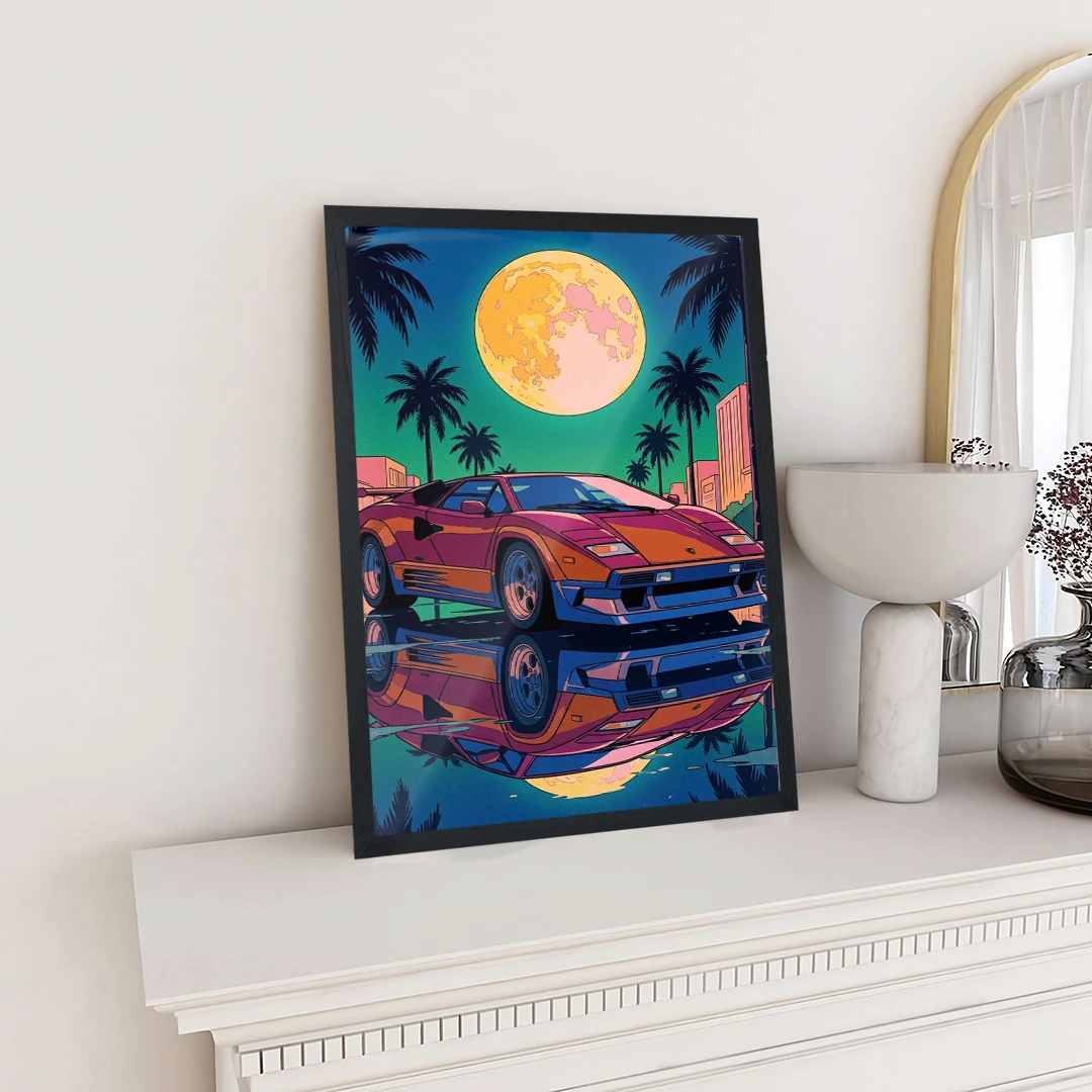 Moonlit Countach Illustration - Image 2