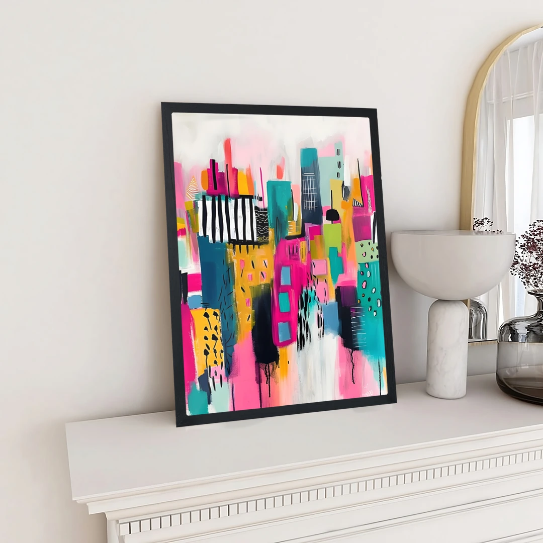Vibrant Abstract Cityscape Print - Image 2