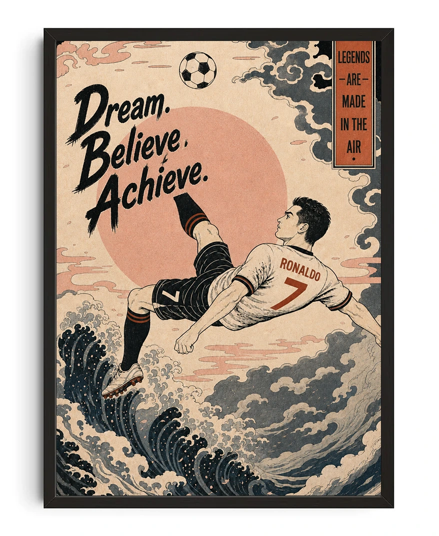 Ronaldo Bicycle Kick Ukiyo-e Poster
