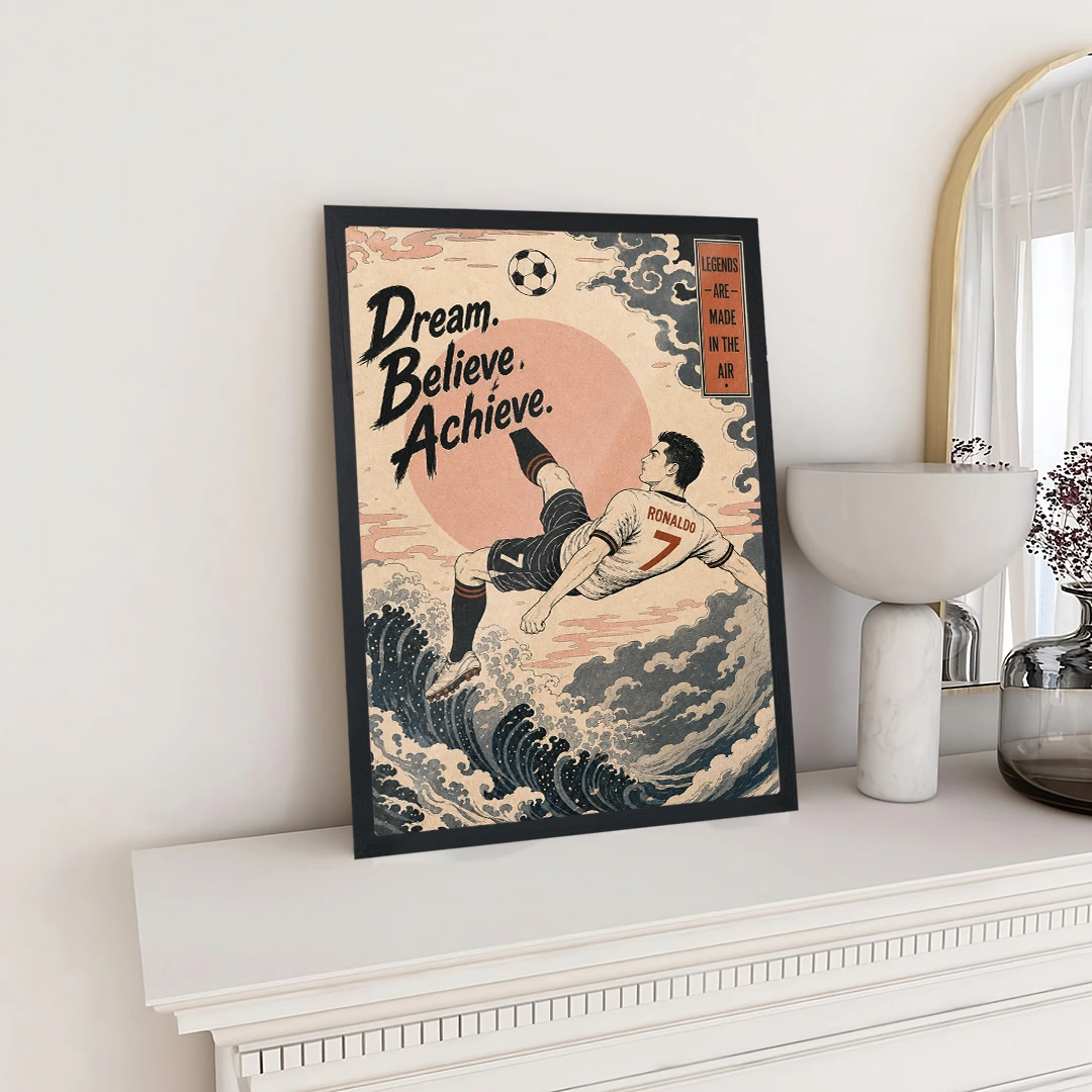 Ronaldo Bicycle Kick Ukiyo-e Poster - Image 2